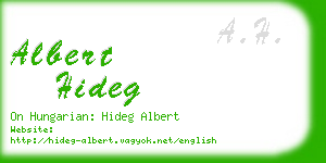 albert hideg business card